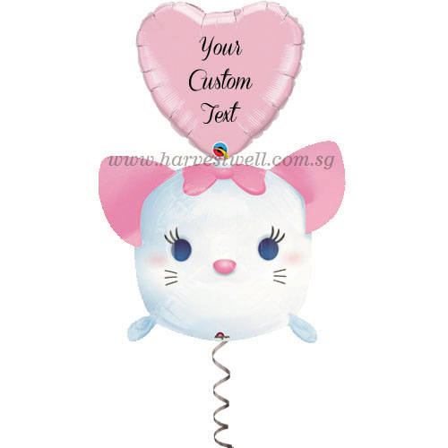 Customised Tsum Tsum Marie Cat With Foil On Top Helium Balloon